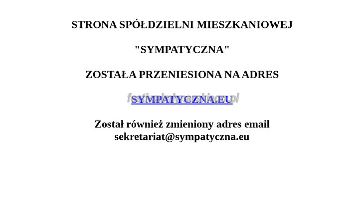 SPÓŁDZIELNIA MIESZKANIOWA SYMPATYCZNA