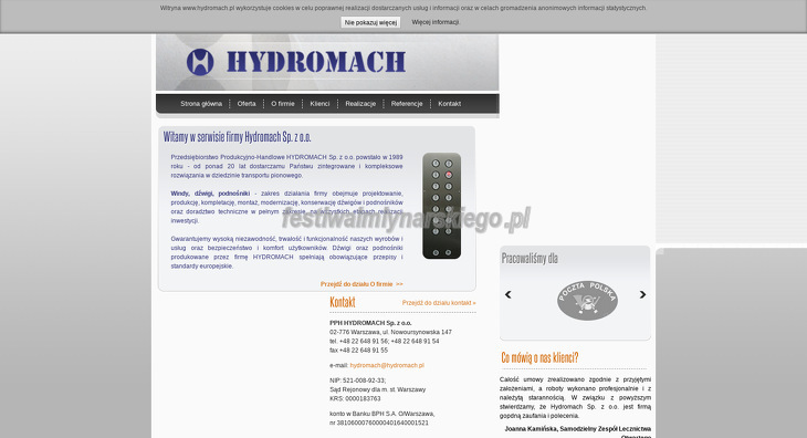PRZEDSIĘBIORSTWO PRODUKCYJNO HANDLOWE HYDROMACH SP Z O O